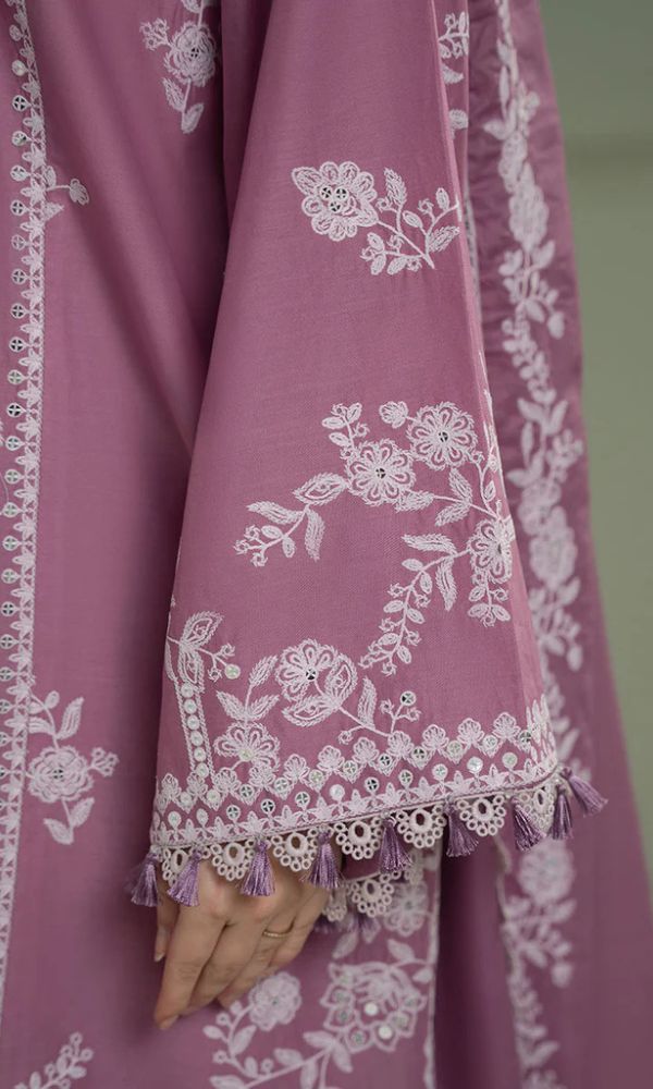 Dhanak 3pc unstitched embroidered suit - SI-F-49