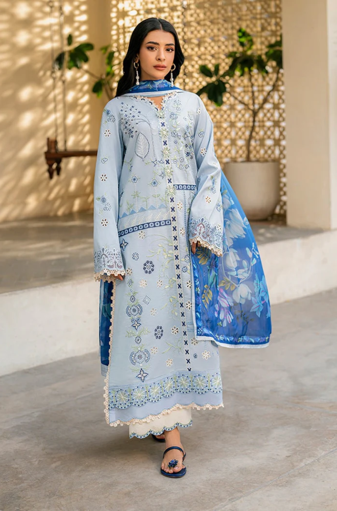 Roheenaz - 3PC Unstitched Dhanak Embroidered Suit - SI-F- 75