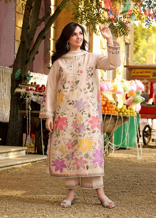 Aneelas Lawn Embroidered Luxury 3 Piece Dress- SI-F-134