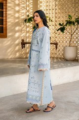 Roheenaz - 3PC Unstitched Dhanak Embroidered Suit - SI-F- 75