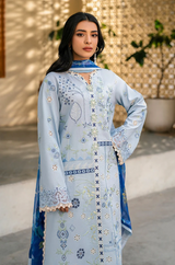 Roheenaz - 3PC Unstitched Dhanak Embroidered Suit - SI-F- 75