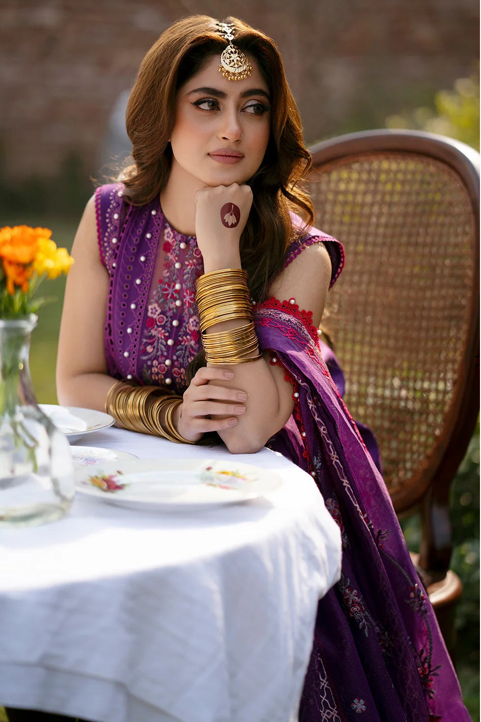 Bin Ilyas Luxury Lawn Embroidered Unstitched 3 Piece - SI-F-27