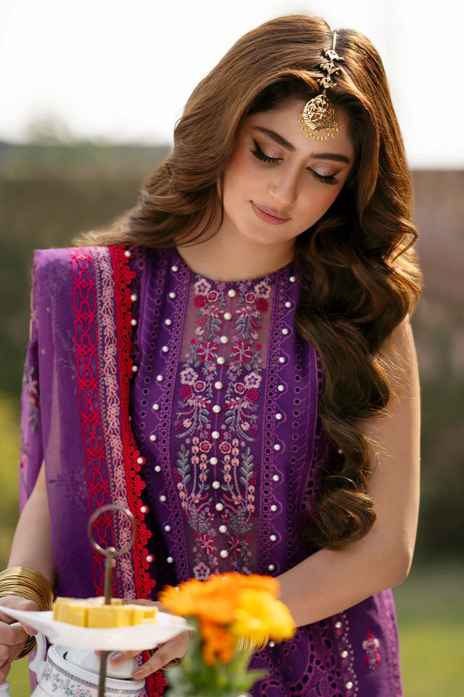 Bin Ilyas Luxury Lawn Embroidered Unstitched 3 Piece - SI-F-27