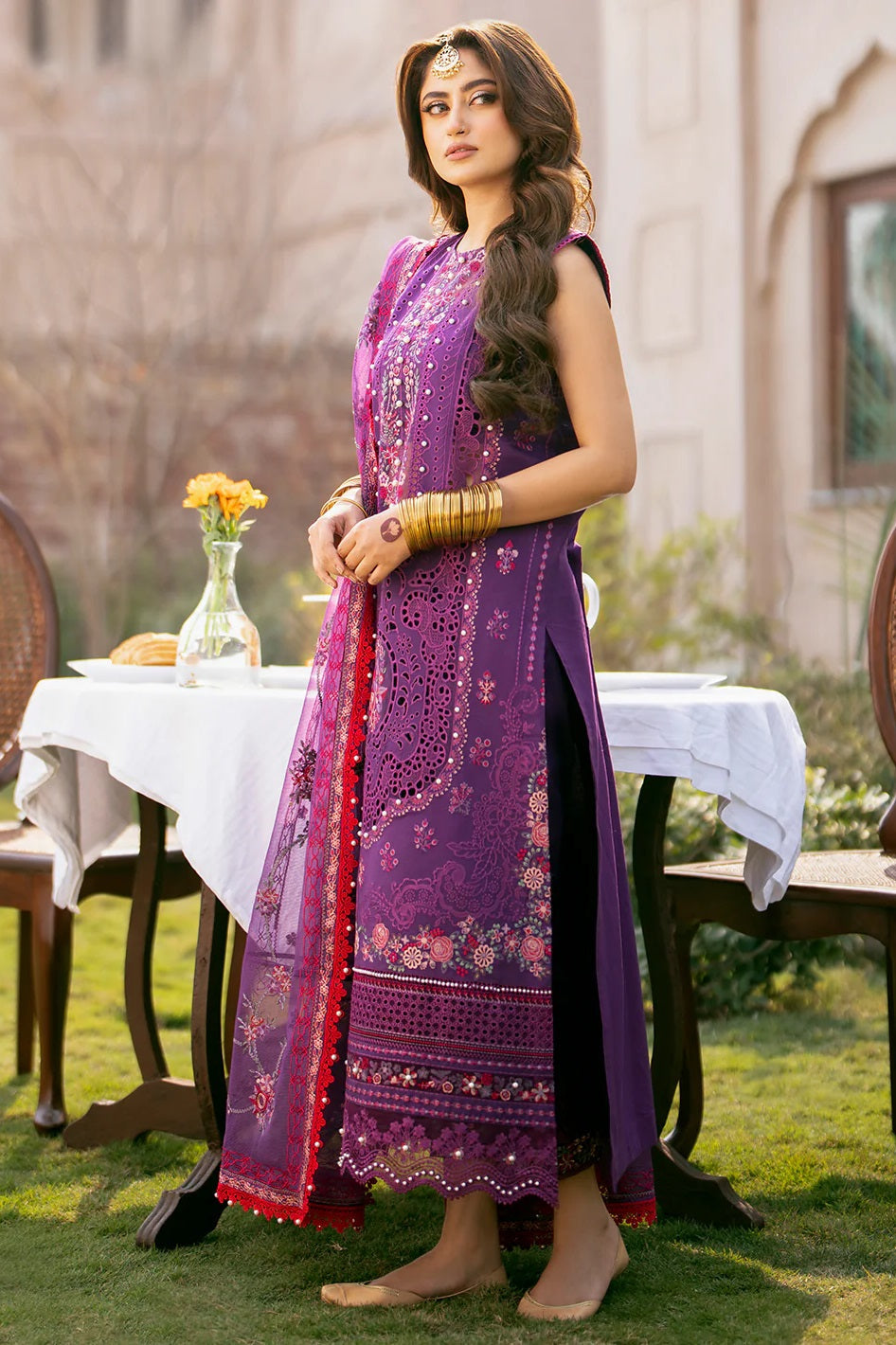 Bin Ilyas Luxury Lawn Embroidered Unstitched 3 Piece - SI-F-27