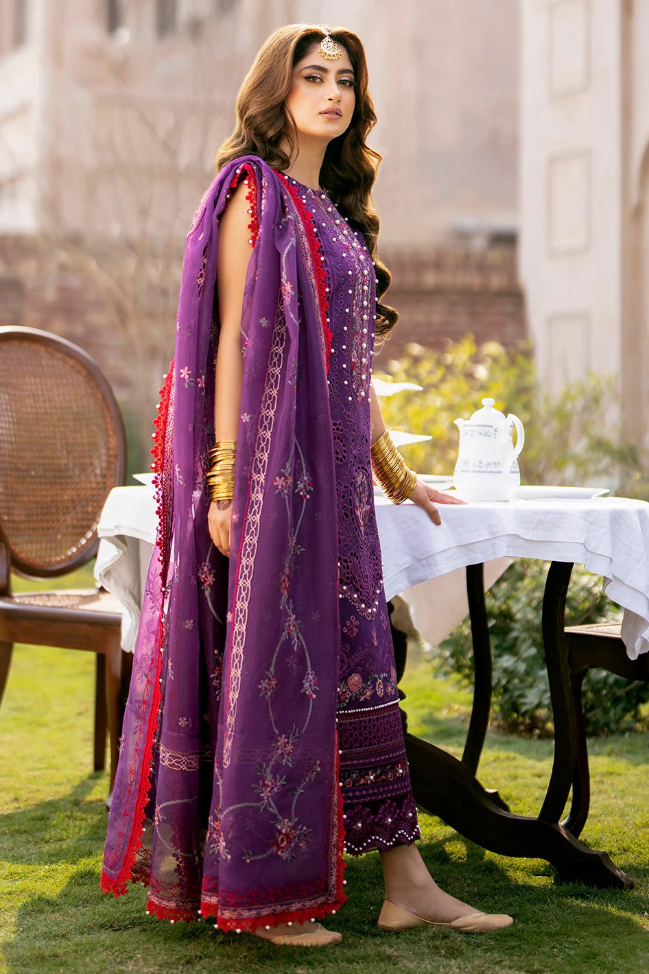 Bin Ilyas Luxury Lawn Embroidered Unstitched 3 Piece - SI-F-27