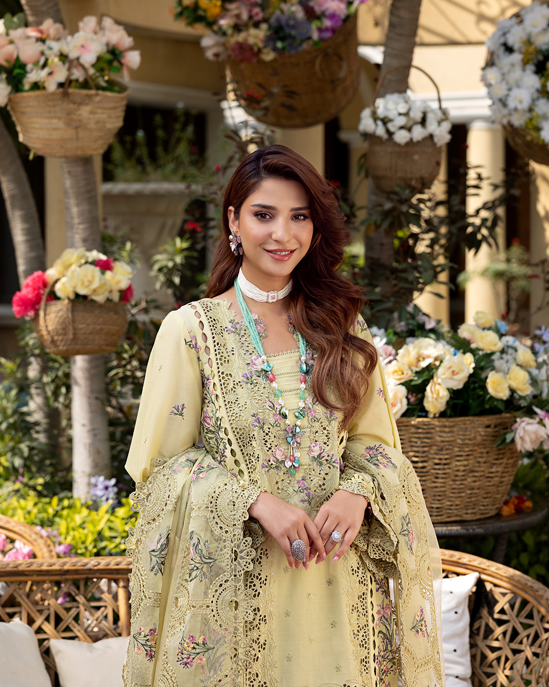Elaf Premium Embroidered Luxury Lawn Unstitched 3Pc Suit - SI-F-55