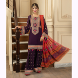 Embroidered Georgette Chiffon Farshi Shalwar Collection by karma Collection - SI-F-008