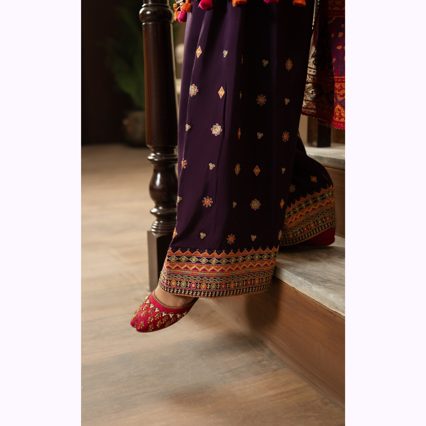 Embroidered Georgette Chiffon Farshi Shalwar Collection by karma Collection - SI-F-008