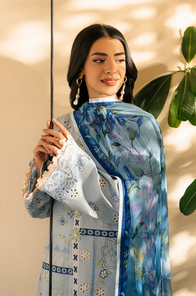 Roheenaz - 3PC Unstitched Dhanak Embroidered Suit - SI-F- 75