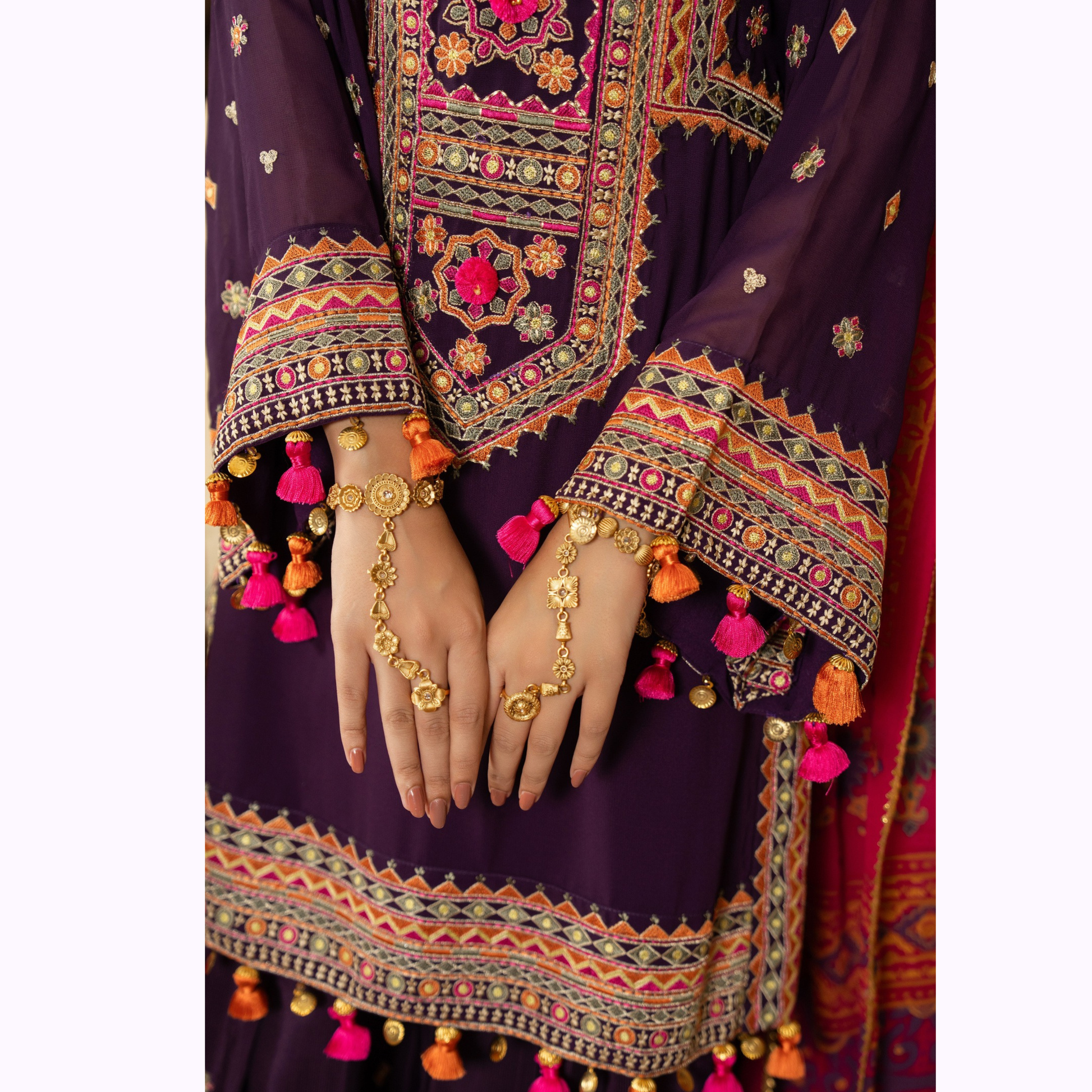 Embroidered Georgette Chiffon Farshi Shalwar Collection by karma Collection - SI-F-008