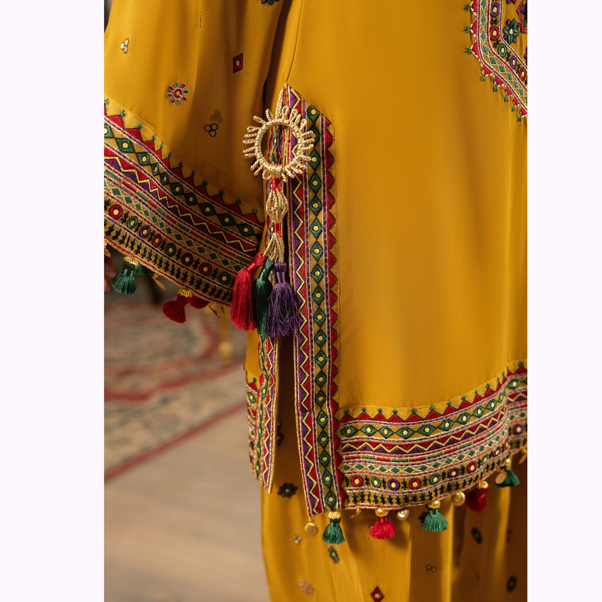 Embroidered Georgette Chiffon Farshi Shalwar Collection by karma Collection - SI-F-008