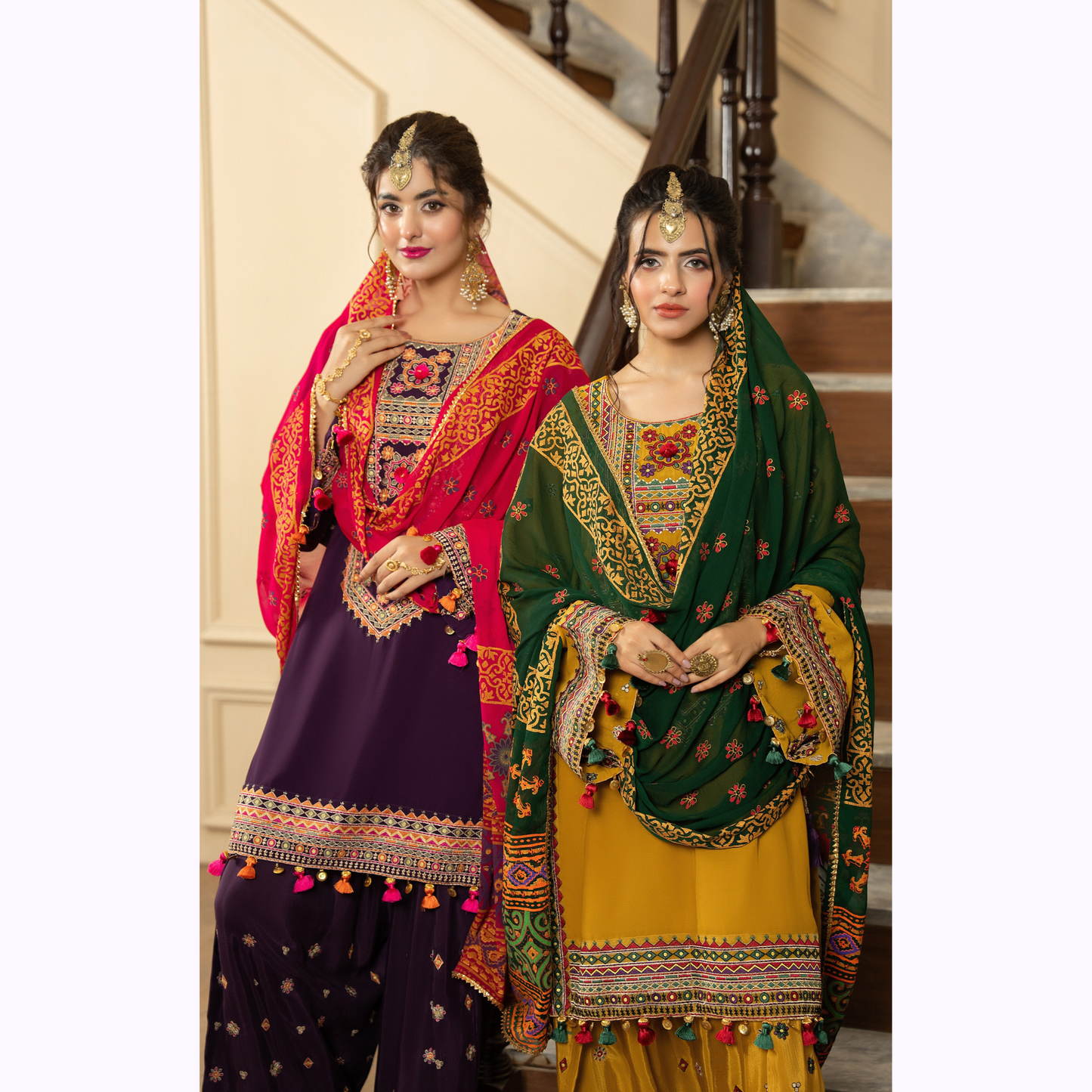 Embroidered Georgette Chiffon Farshi Shalwar Collection by karma Collection - SI-F-008