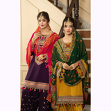 Embroidered Georgette Chiffon Farshi Shalwar Collection by karma Collection - SI-F-008