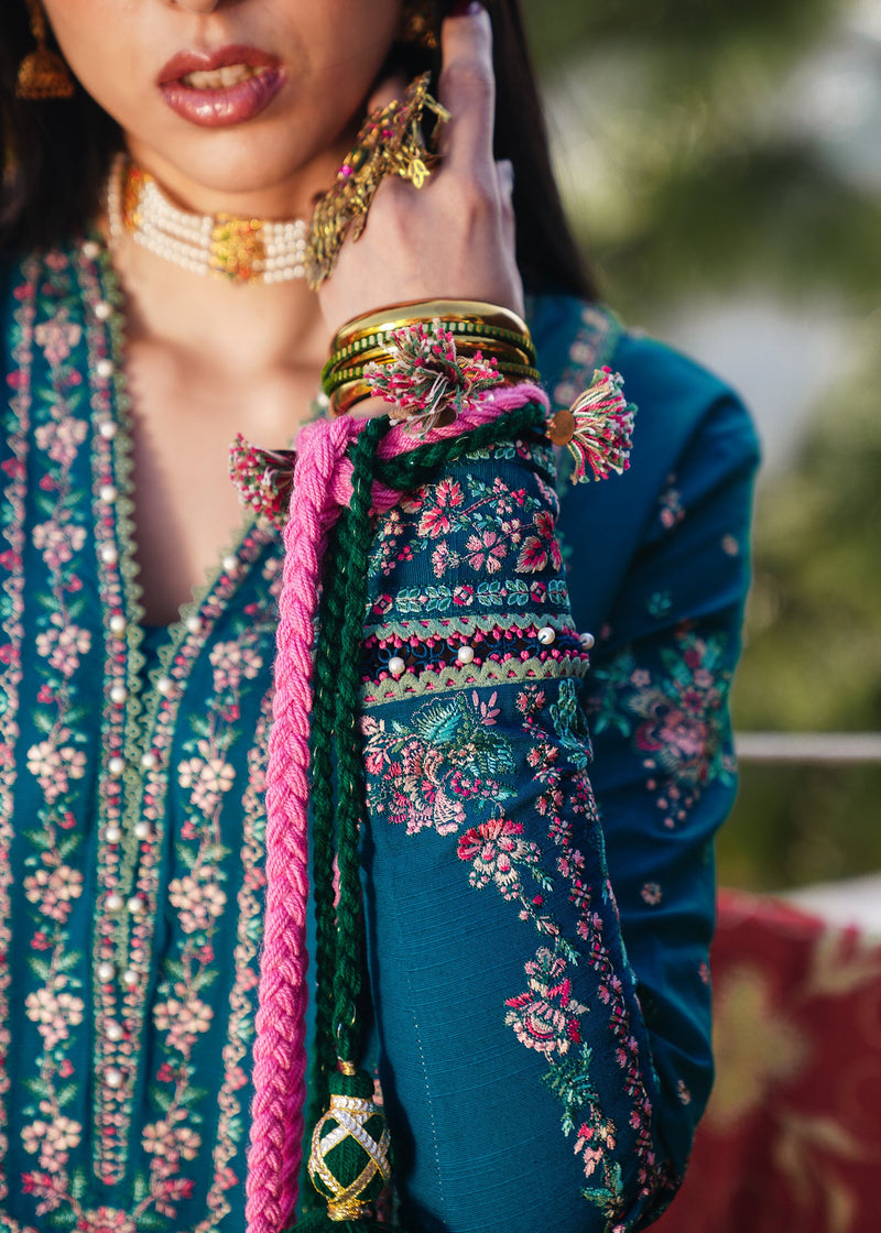 Hussain Rehar 3PC Embroidered karandi Suit with Printed Shawal - SI-F-31