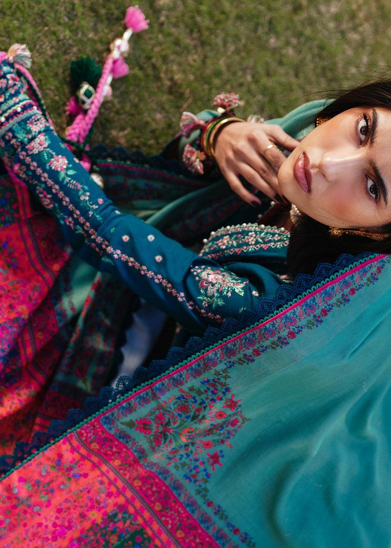 Hussain Rehar 3PC Embroidered karandi Suit with Printed Shawal - SI-F-31