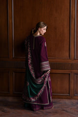 Batik Luxury Cotton Embroidered Unstitched Collection Maroon - SI-F-10