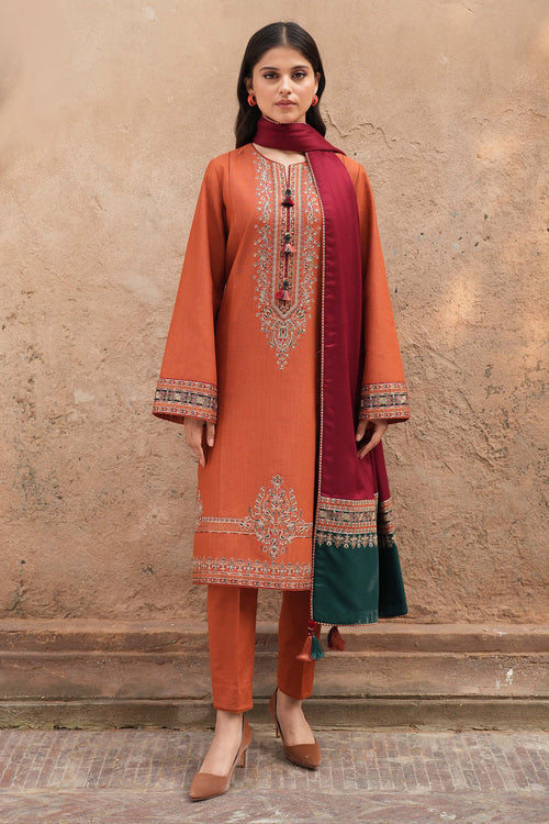 Delia by Jazmin Embroidered Khaddar Unstitched 3Pc Suit - SI-F-002