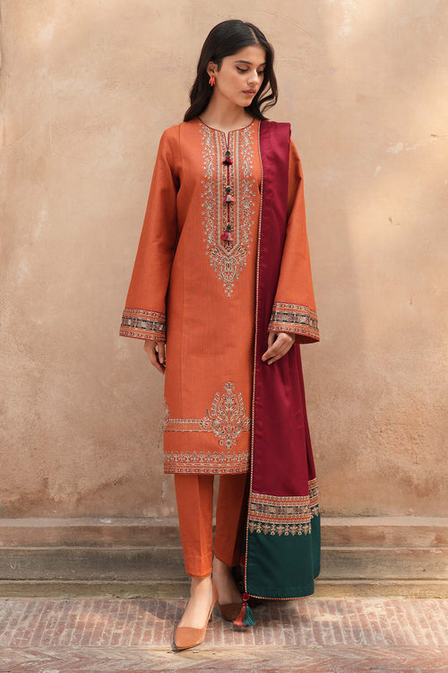 Delia by Jazmin Embroidered Khaddar Unstitched 3Pc Suit - SI-F-002