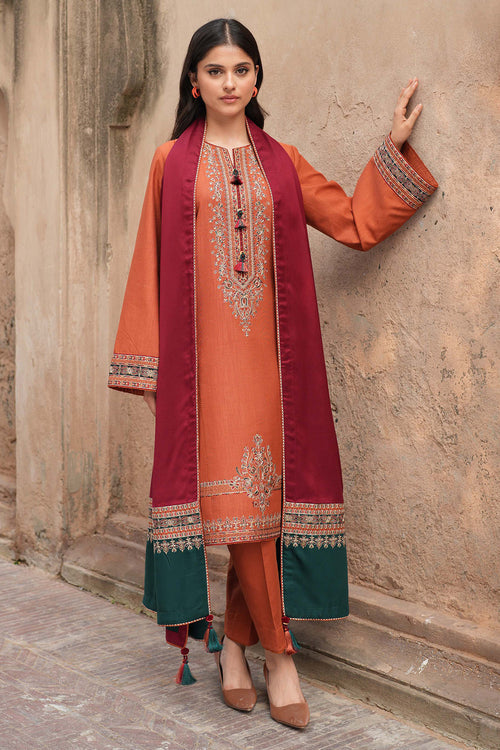 Delia by Jazmin Embroidered Khaddar Unstitched 3Pc Suit - SI-F-002