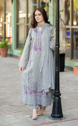 Mushq by libaas - 3PC Dhanak Embroidered Suit - SI-F-003