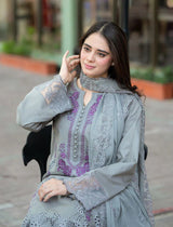 Mushq by libaas - 3PC Dhanak Embroidered Suit - SI-F-003