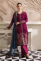 3 Piece Unstitched Embroidered Chiffon Suit - SI-F-43