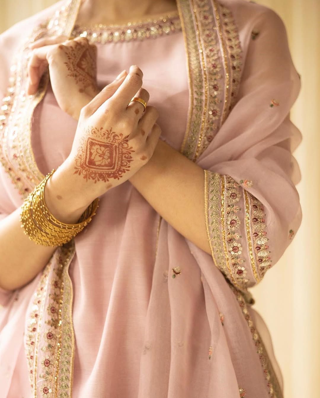 3-piece unstitched Embroidered outfit with full sleeves on Silk Sateen fabric - SI-F-69