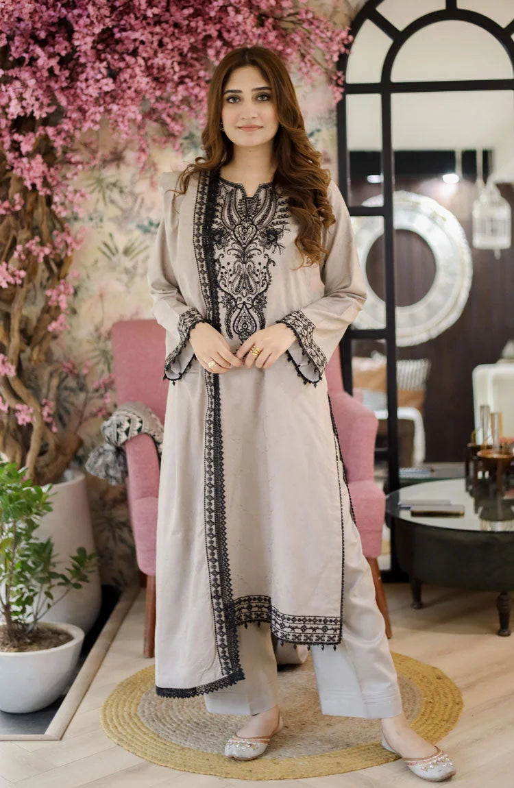 3Piece Embroidered Lawn unstitiched collection - SI-F-005