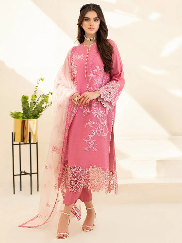 3Piece Embroiderd Lawn Dress Organza | Summer Collection - SI-F-12