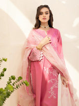 3Piece Embroiderd Lawn Dress Organza | Summer Collection - SI-F-12