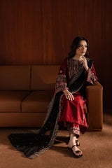 BATIK-3PC DHANAK EMBROIDERED SHIRT WITH CHIFFON  DUPATTA AND EMB TROUSER- SI-F-28