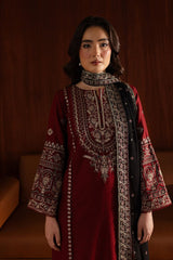 BATIK-3PC DHANAK EMBROIDERED SHIRT WITH CHIFFON  DUPATTA AND EMB TROUSER- SI-F-28