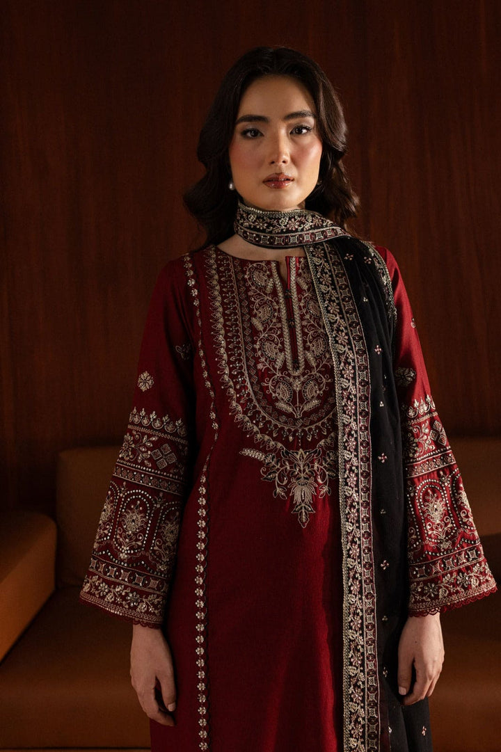 BATIK-3PC DHANAK EMBROIDERED SHIRT WITH CHIFFON  DUPATTA AND EMB TROUSER- SI-F-28