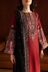 BATIK-3PC DHANAK EMBROIDERED SHIRT WITH CHIFFON  DUPATTA AND EMB TROUSER- SI-F-28