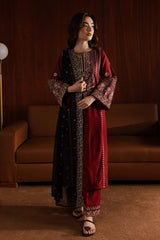 BATIK-3PC DHANAK EMBROIDERED SHIRT WITH CHIFFON  DUPATTA AND EMB TROUSER- SI-F-28