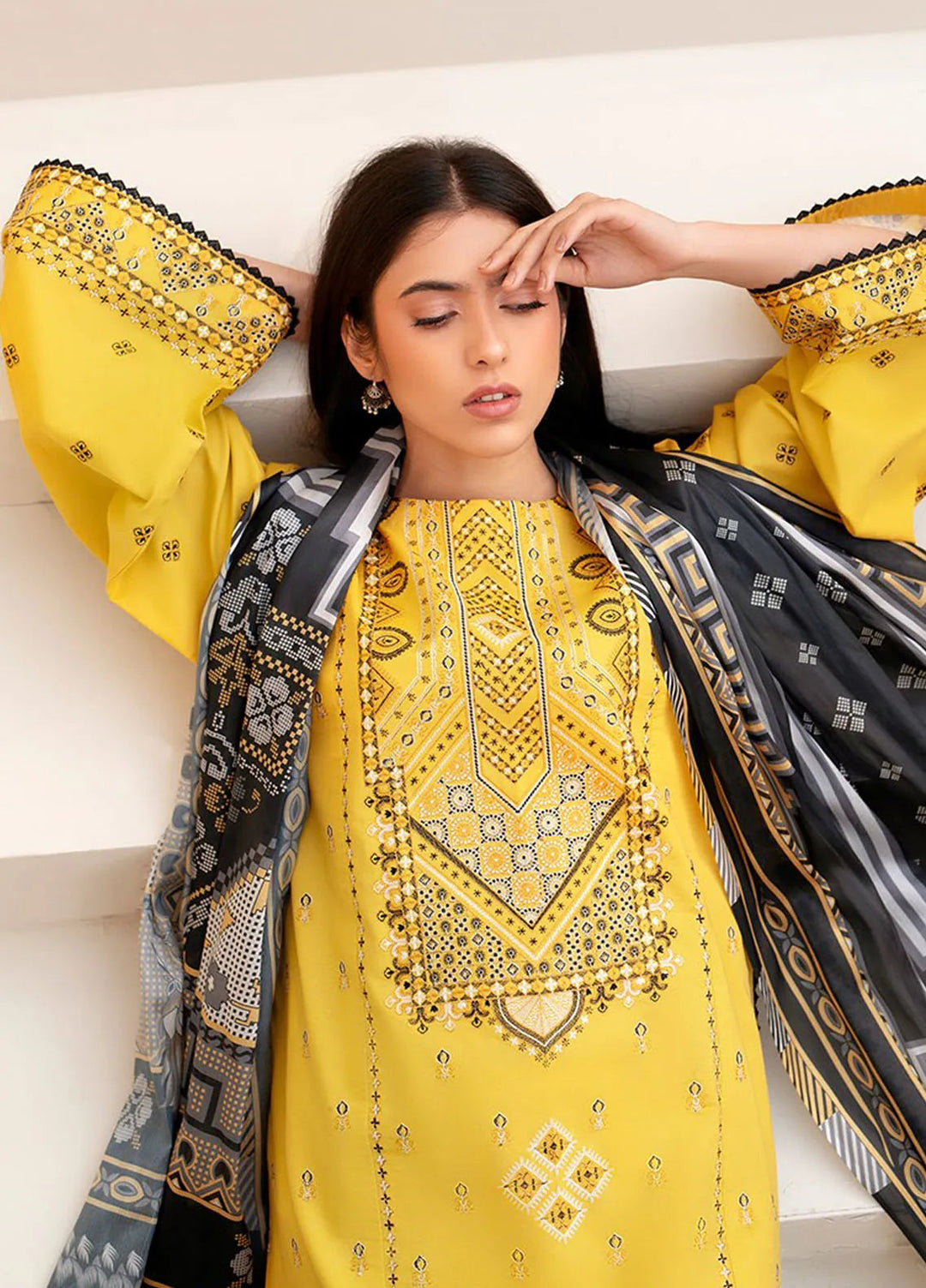 Aaina by Bin Ilyas Embroidered Lawn Suit Unstitched 3 Piece - SI-F- 78