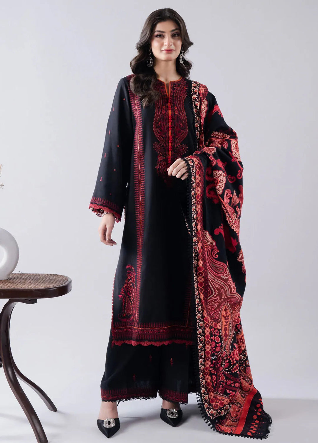 Faiza Faisal Embroidered Khaddar Suit Unstitched 3 Piece Winter Collection - SI-F-39