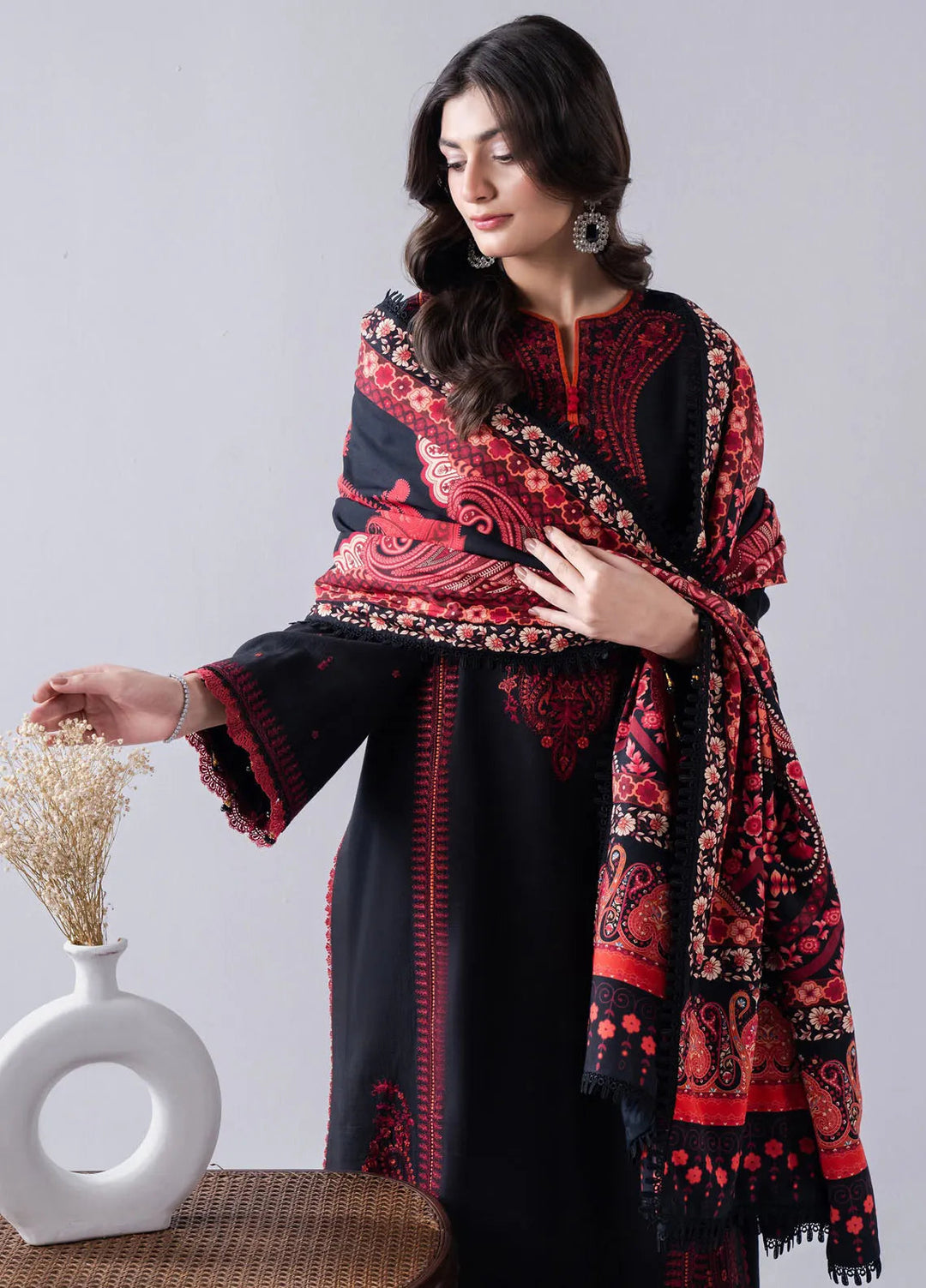 Faiza Faisal Embroidered Khaddar Suit Unstitched 3 Piece Winter Collection - SI-F-39