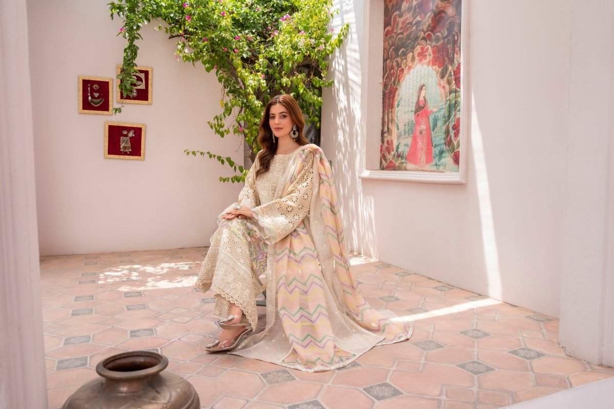 Karma Festive Embroidered Cotton Pakistani Suit- SI- F- 77