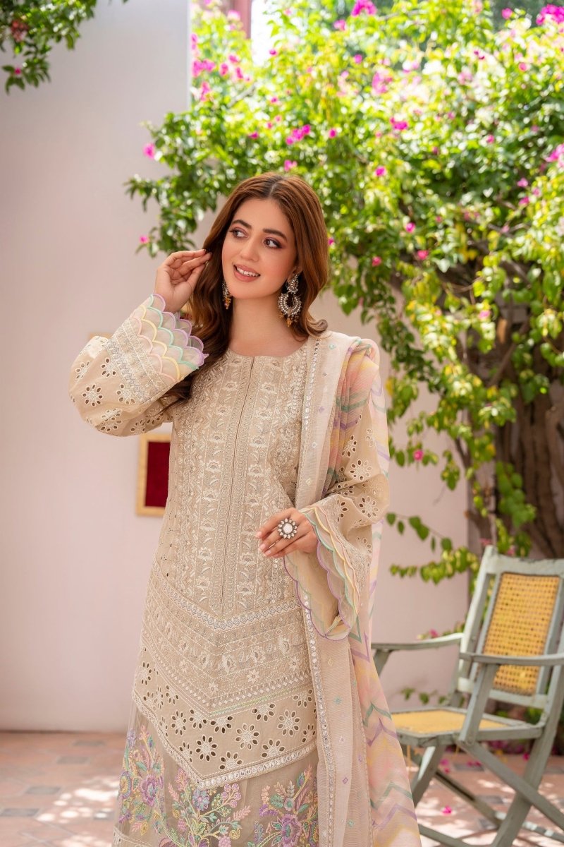 Karma Festive Embroidered Cotton Pakistani Suit- SI- F- 77