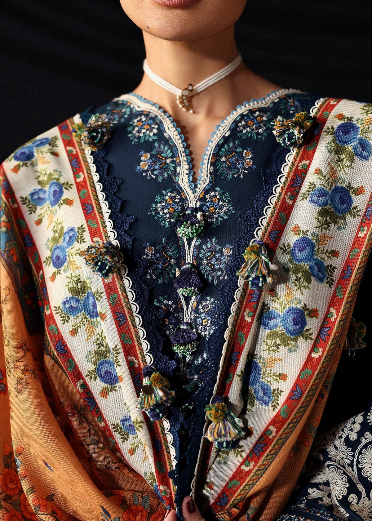 Chashm-e-Bahr Unstitched Embroidered 3-Piece by Hussain Rehar – SI-F-82