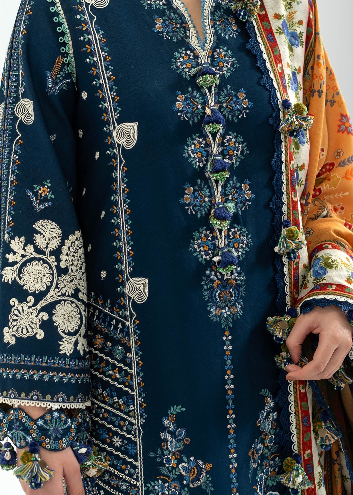 Chashm-e-Bahr Unstitched Embroidered 3-Piece by Hussain Rehar – SI-F-82