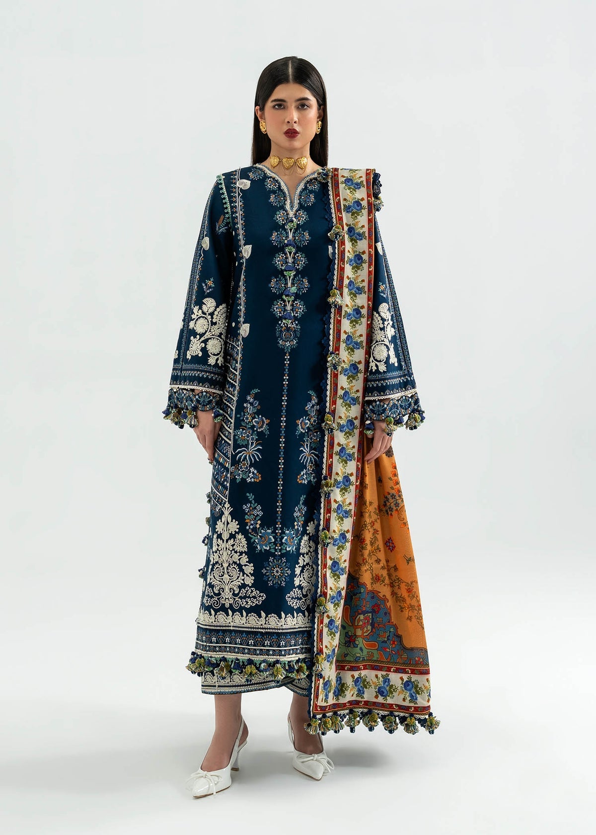 Chashm-e-Bahr Unstitched Embroidered 3-Piece by Hussain Rehar – SI-F-82