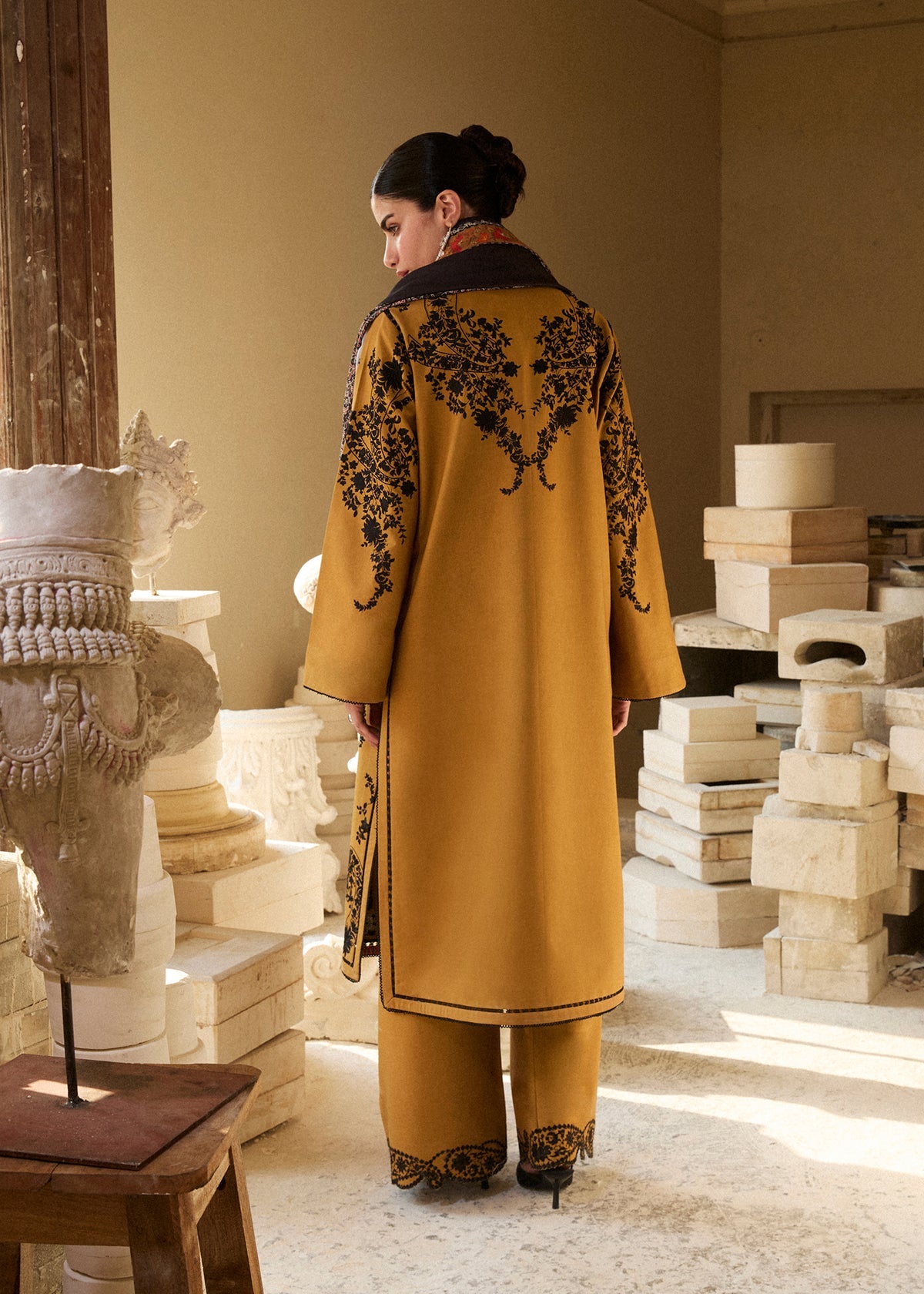 Summer Collection Embroidered 3-Piece by Hussain Rehar – Meri Gold- SI-F- 93