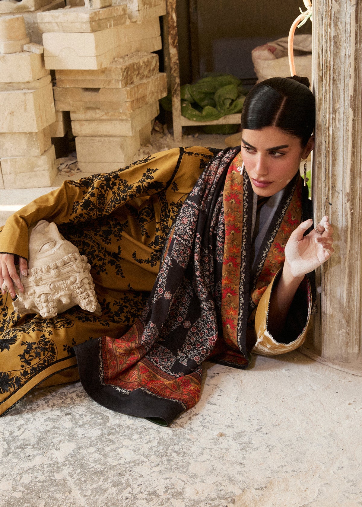 Summer Collection Embroidered 3-Piece by Hussain Rehar – Meri Gold- SI-F- 93